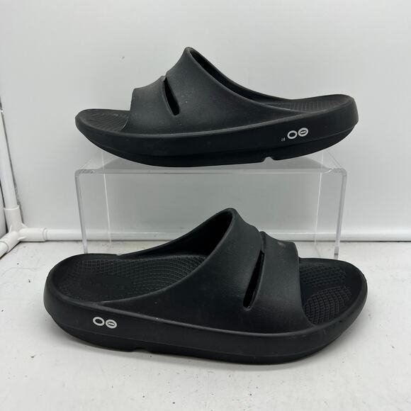 OOFOS Shoes - Oofos Sandals Womens 8 Ooahh Luxe Slide Recovery Black Shoe